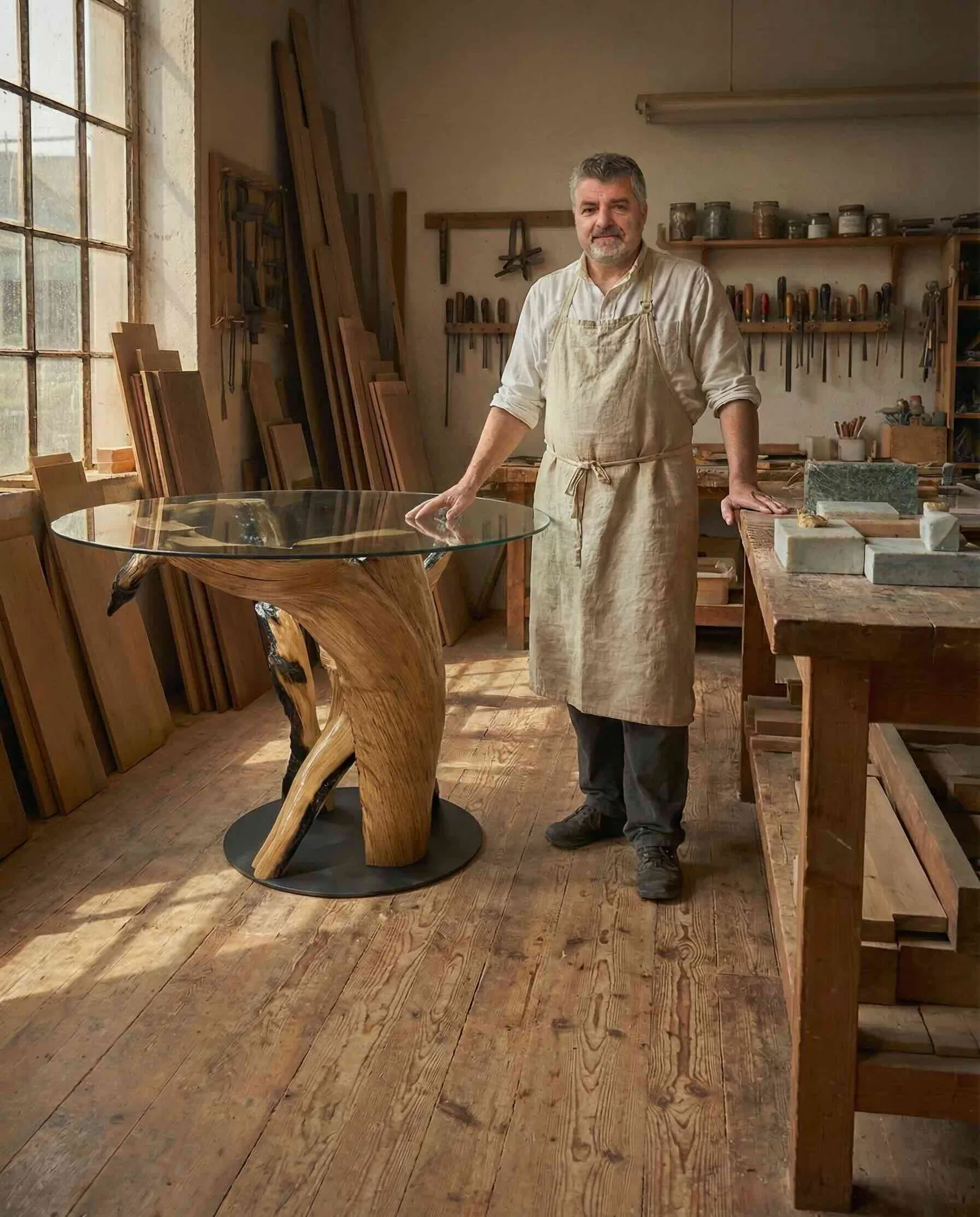 Hubert Pasieka in his workshop