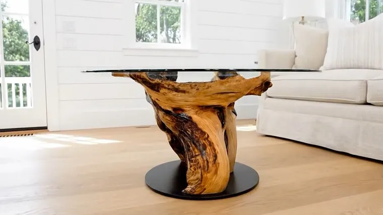 Trail Curl — coffee table of lightning-struck wood